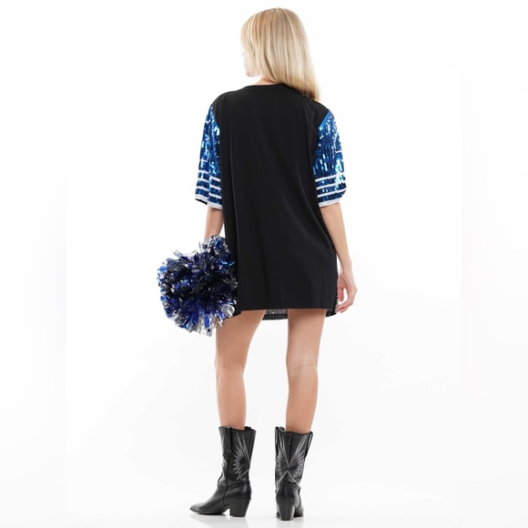 Sequin Game Day "4" Jersey T-Shirt Dress - Picture 4 of 4